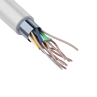 Кабель витая пара Rexant F/UTP, cat.5e, ZH нг(А)-HF, 4PR, 24AWG, внутренний, серый, 305 м