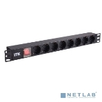 Блок розеток 8 розеток нем. стандарт, с LED выключателем,1U, без шнура, вх. C14, алюминиевый профиль PDU 8 розеток нем. стандарт, с LED выключателем,1U, без шнура, вх. C14, алюминиевый профиль, фото6