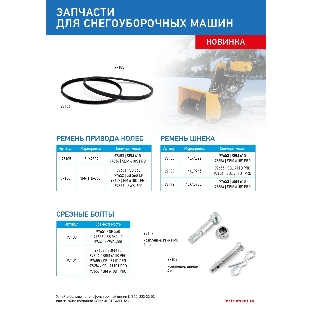 Срезные болты для снегоуборщиков 97651-97652, 97661 упак. 4 шт