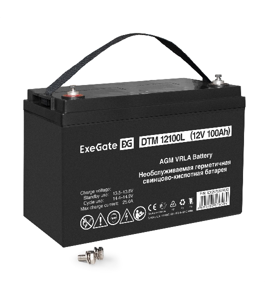 Аккумуляторная батарея ExeGate DTM 12100L (12V 100Ah, болт М6)