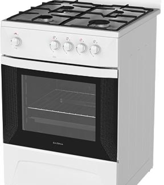 Плита газовая Darina C 1001 W белый/черный, конфорок 4 шт, духовка 50 л, 60 см x 85 см x 60 см
