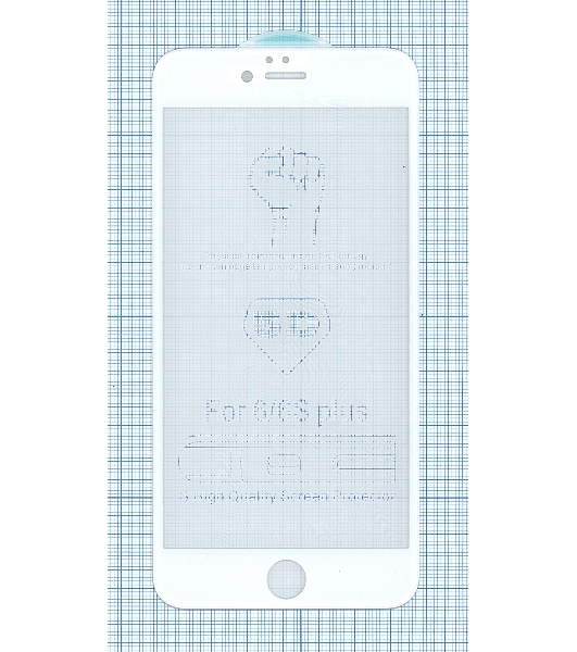 Защитное стекло 5D для iPhone 6/6S Plus белый