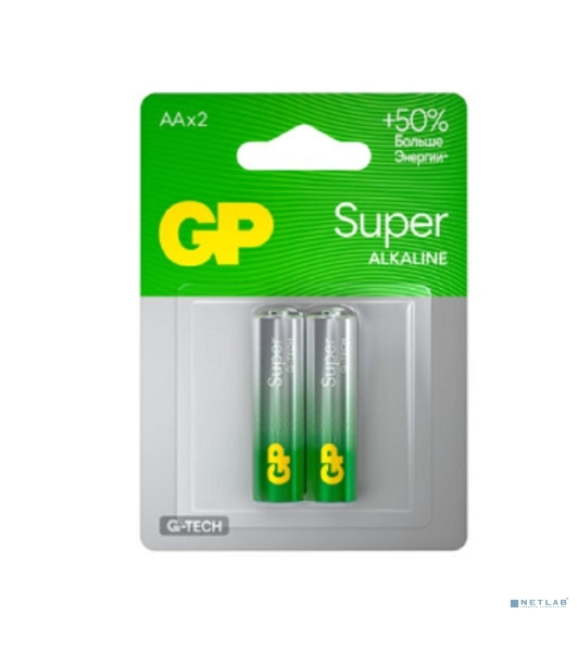 Алкалиновые батарейки GP Super Alkaline G-Tech 15А АA - 2 шт. на блистере