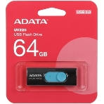 Флешка USB ADATA UV220 (AUV220-64G-RBKBL), 64Gb, USB 2.0, R/W 15/5, черный/голубой, фото7