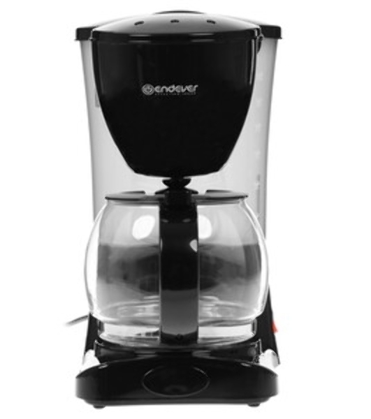 Кофеварка капельного типа Endever Costa-1044, мощность 800 Вт, -стальной/черный, объем 1,5л, LCD дисплей, по 4 шт/уп