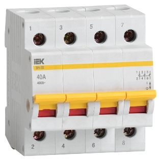 Выключатель нагрузки (мини-рубильник) IEK MNV10-4-040 ВН-32 4Р 40А